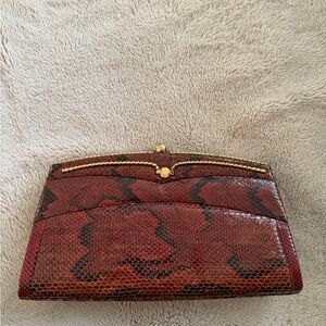 Vintage Brown Snake Print Purse